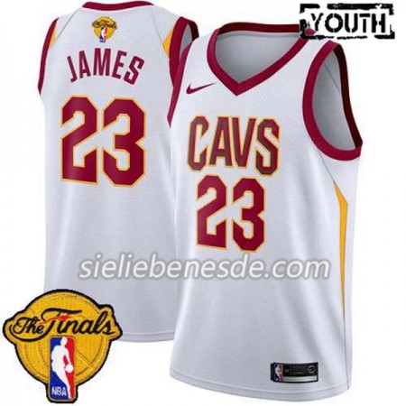 Kinder NBA Cleveland Cavaliers Trikot LeBron James 23 2018 Finals Patch Nike Weiß Swingman